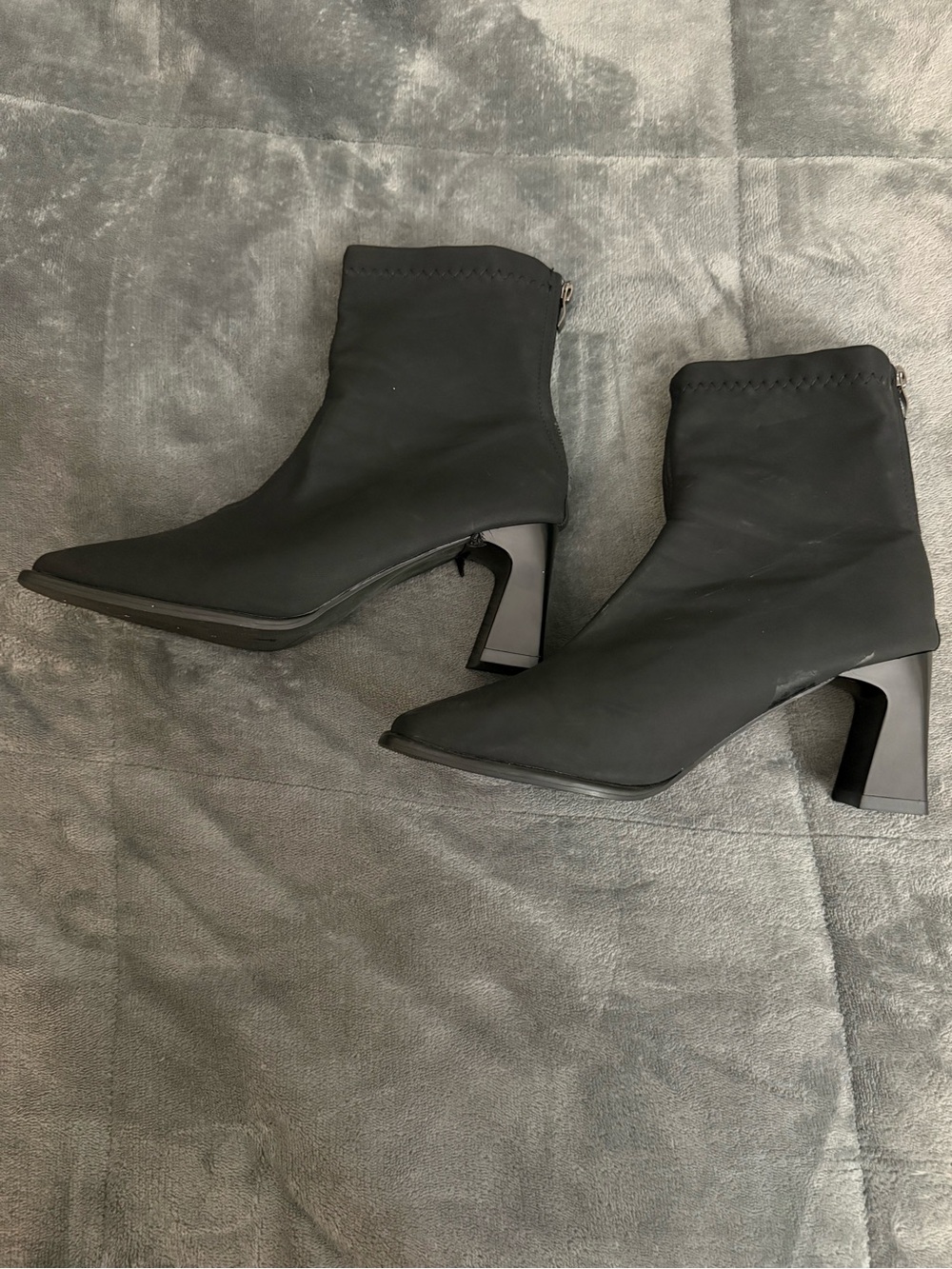 Women's Black Ankle Boot with Block Heel